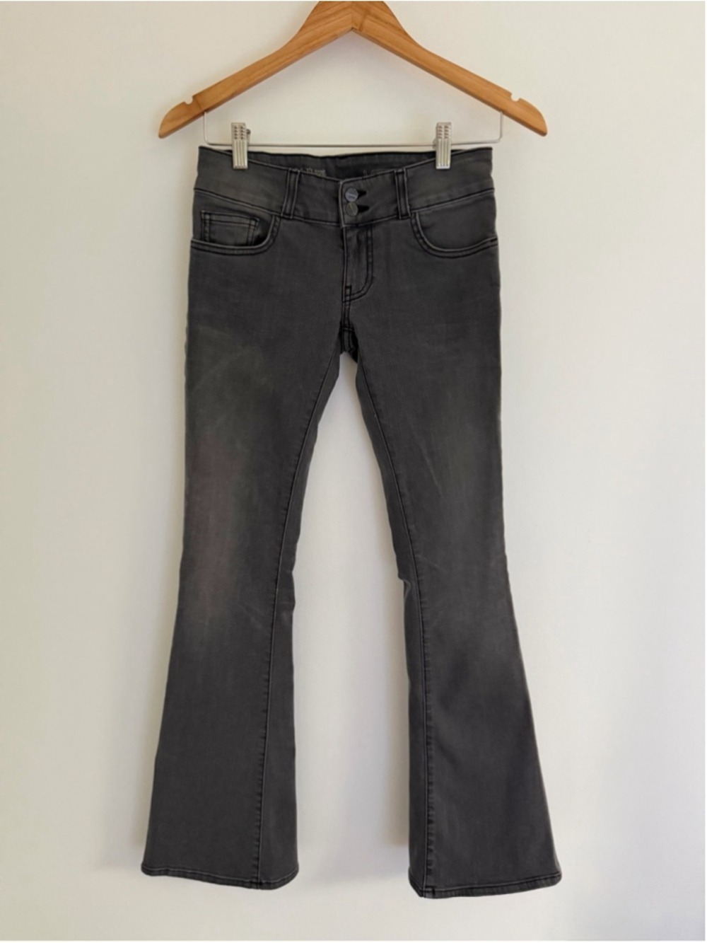 Vans Skinny Flare Jeans Women’s Size 3 Gray Washed Low Rise Y2K Stretch Denim